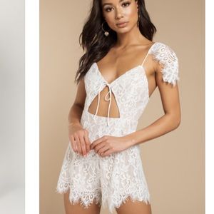 Tobi White lace romper